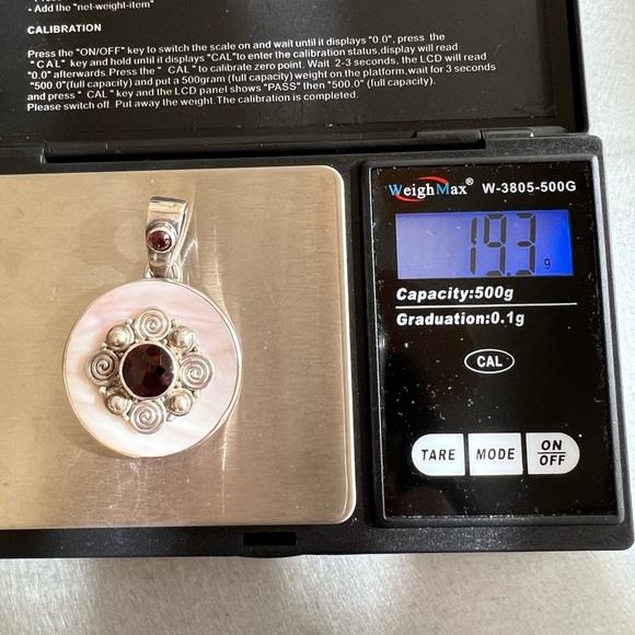 Pink MOP and red garnet necklace - Picture 10 of 10